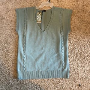 Blue oversized sweater vest
